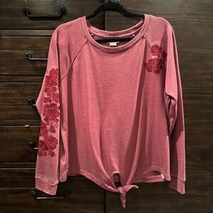 Ariat Women's Rose Pink Sweatshirt with Floral Accents